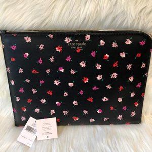Kate Spade Black w/ Floral Laptop Sleeve